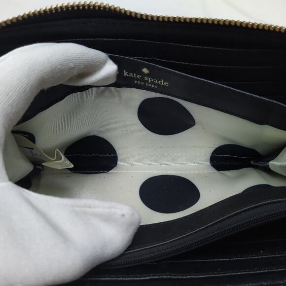 Kate Spade New York Black Leather Zip Around Credit Card Wallet - $178 - Picture 10 of 16